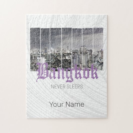 Bangkok Skyline BKK Retro Thailand Design Legpuzzel (Verticaal)