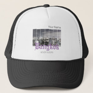 Bangkok Skyline BKK Retro Thailand Design Trucker Pet
