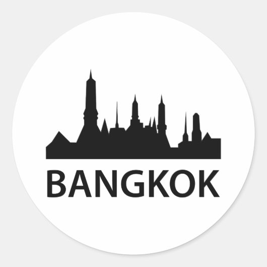 Bangkok Skyline Ronde Sticker (Voorkant)