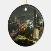 Bangkok skyline 's nachts keramisch ornament (Links)