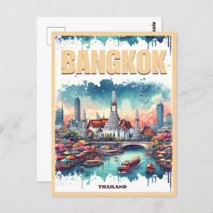 Bangkok skyline - Thailand reisgeschenken Briefkaart