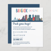 BANGKOK Skyline Wedding Invitation Budget (Voorkant / Achterkant)