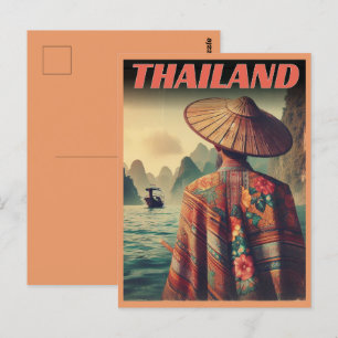 Bangkok stad Thailand oud Thais man reisgeschenken Briefkaart