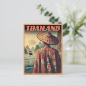 Bangkok stad Thailand oud Thais man reisgeschenken Briefkaart (Staand voorkant)