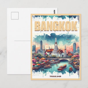 Bangkok stadsprofiel - Thailand reisgeschenken Briefkaart