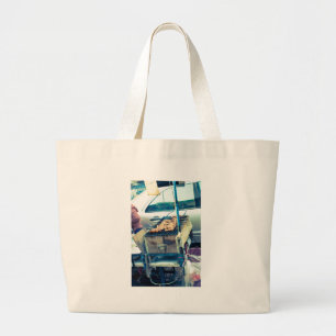 Bangkok straatvoedsel barbeque met slagers grote tote bag