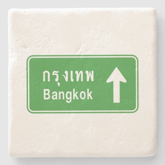 Bangkok ⚠ Thai verkeersbord ⚠ Stenen Onderzetter (Voorkant)