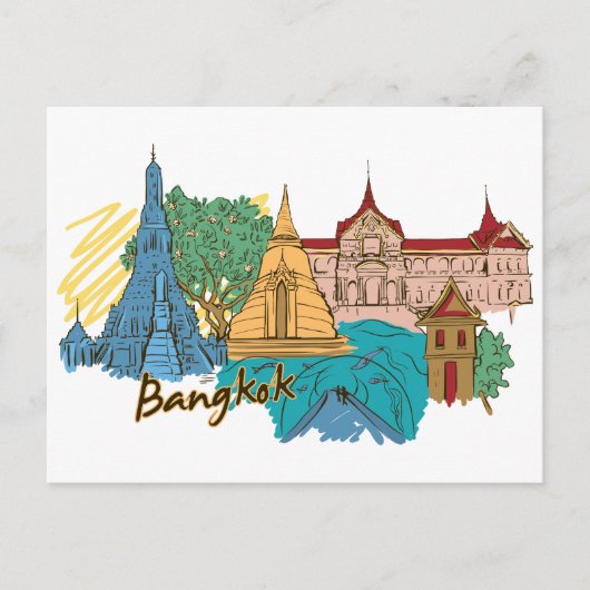 Bangkok Thailand Briefkaart (Voorkant)