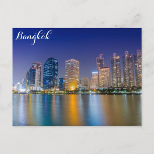 Bangkok Thailand City Skyline bij nacht Briefkaart