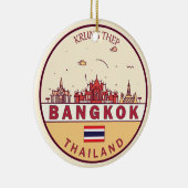 Bangkok Thailand City Skyline Emblem Keramisch Ornament (Rechts)