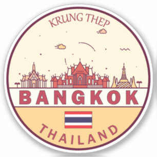 Bangkok Thailand City Skyline Emblem Sticker