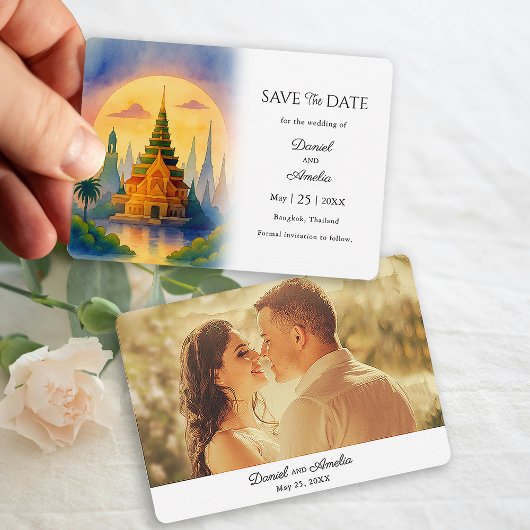 Bangkok Thailand Destination Wedding Sla de datum  Save The Date