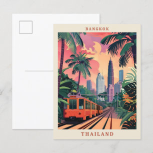 Bangkok Thailand Elegant Vintage Travel Briefkaart