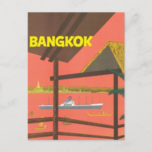  Bangkok Thailand Reis Briefkaart (Voorkant)