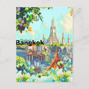 Bangkok Thailand Reisansichtkaart, Reis Kunst Ansi Briefkaart