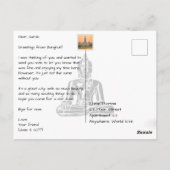 Bangkok Thailand River en Skyline Modern Briefkaart (Achterkant)