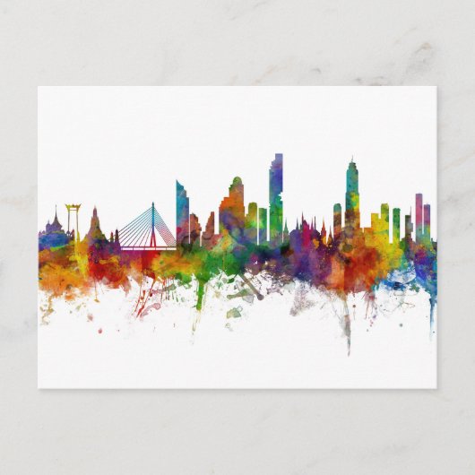 Bangkok Thailand Skyline Briefkaart (Voorkant)