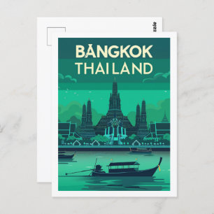 Bangkok Thailand Vintage Beroemde reisplaats Briefkaart