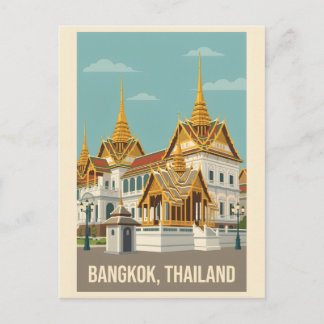 Bangkok Thailand Vintage Reisposter Briefkaart