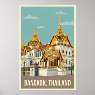 Bangkok Thailand Vintage Reisposter Poster