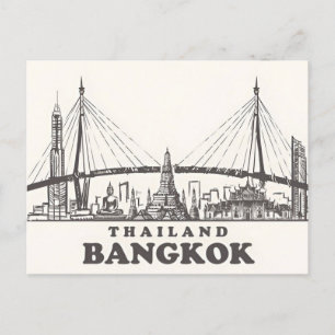  Bangkok Thailand Wat Travel waterverf Briefkaart