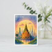 Bangkok Thailand Waterverf Briefkaart (Staand voorkant)