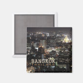 Bangkok Thaïlande Nightime Travel Souvenir Magnet (Recto/Verso)