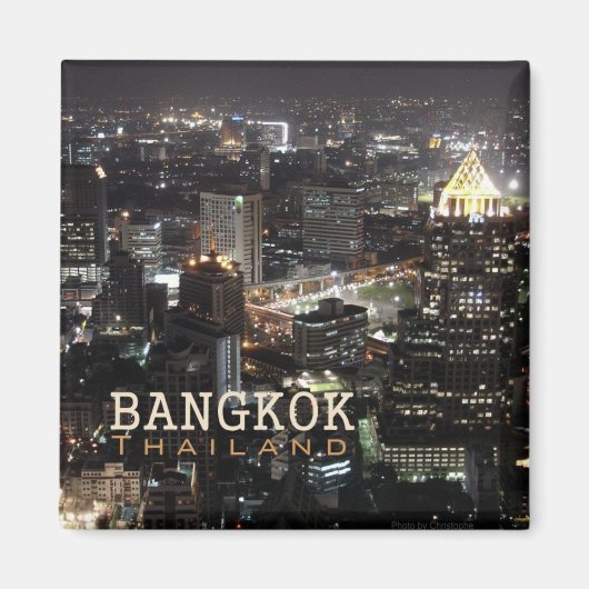 Bangkok Thaïlande Nightime Travel Souvenir Magnet (Devant)