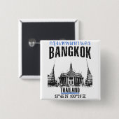 Bangkok Vierkante Button 5,1 Cm (Voorkant /achterkant)