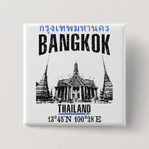 Bangkok Vierkante Button 5,1 Cm