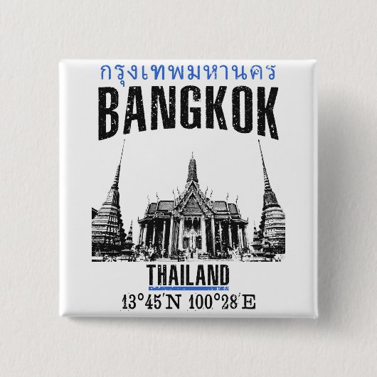 Bangkok Vierkante Button 5,1 Cm (Voorkant)