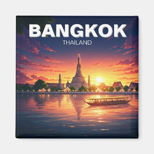 Bangkok Wat Arun Sunset Magneet (Voorkant)