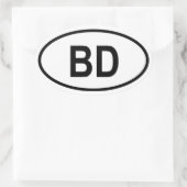 Bangladesh "BD" Ovale Sticker (Tas)