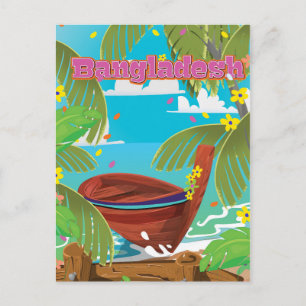 Bangladesh Cartoon reisposter print. Briefkaart