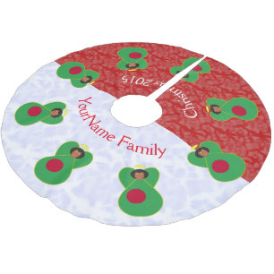 Bangladesh Engel Zwart Haar Gekleed in Vlag Kerstboom Rok