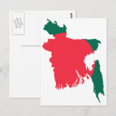Bangladesh-kaart BD Briefkaart (Voorkant / Achterkant)