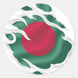 Bangladesh scheurt vlag ronde sticker