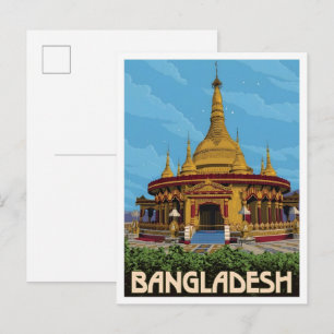 Bangladesh Vintage Kunst Reizen Briefkaart