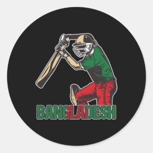 Bangladeshse Cricketspeler Bangladeshse Sportcoach Ronde Sticker