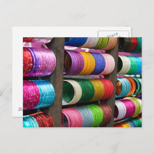 Bangles à vendre en Inde Carte postale (Devant / Derrière)