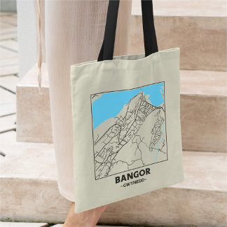 Bangor, Gwynedd Stadsplattegrond Boodschappentas Tote Bag
