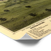 Bangor Maine 1875 Antiek Panorama Poster (Hoek)