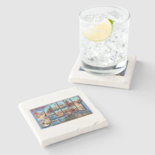 Bangor Maine ME Old Vintage Travel Souvenir Stenen Onderzetter