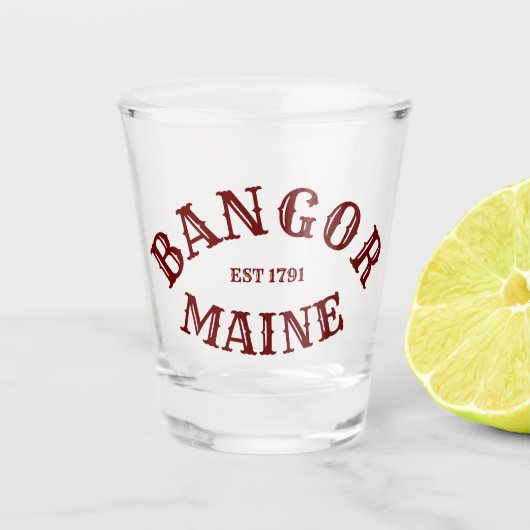 Bangor, Maine Shot Glass Shot Glas (Voorkant)
