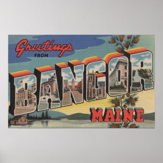 Bangor, MaineLarge Letter ScenesBangor, ME Poster (Voorkant)