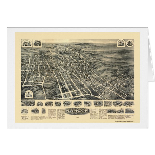 Bangor, PA Panoramic Map - 1918 (Voorkant Horizontaal)