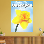 Bangor, Wales  reisposter Daffodil Canvas Afdruk (Insitu (Woonkamer))