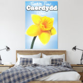 Bangor, Wales  reisposter Daffodil Canvas Afdruk (Insitu (Slaapkamer))