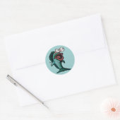Bangstige vis ronde sticker (Envelop)
