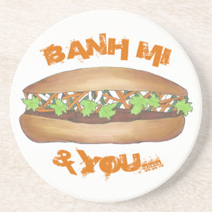 Banh Mi & You Pork Sandwich Vietnamese Food Foodie Zandsteen Onderzetter